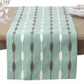 Saro Lifestyle SARO 2293.A1670B Modern Embroidered Design Table Runner - Aqua 2293.A1670B